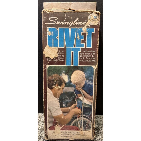 Vintage 1970S Swingline Rivet It Triple Head Riveting 9” Plier In Box USA - Picture 1 of 13